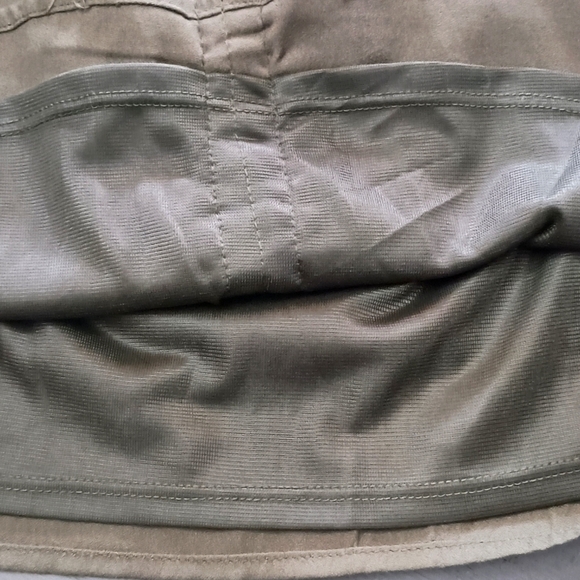 Lush Bamboo & Polyester Olive Midi Dress with Frayed Ruffle Detail - Picture 7 of 7